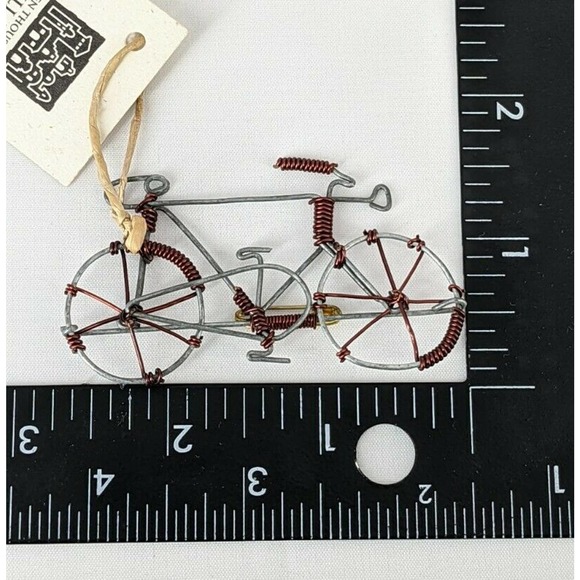 Ten Thousand Villages Metal Wire Bicycle Pin Brooch Handmade In Kenya - Picture 5 of 5
